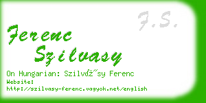 ferenc szilvasy business card